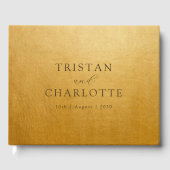 シックパーソナライズされたエレガント金ゴールド ゲストブック (正面)