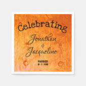 シックパーソナライズされたカッパーファインアート結婚ズナプキンス スタンダードカクテルナプキン (正面)