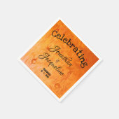 シックパーソナライズされたカッパーファインアート結婚ズナプキンス スタンダードカクテルナプキン (角)