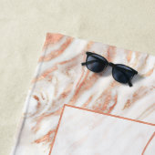 シックパーソナライズされたガーリーカッパーマーブルバラ金ゴールド ビーチタオル (インサイチュ)