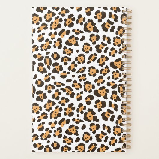 シックパーソナライズされたガールヒョウ柄プランナー プランナー手帳 (裏面)