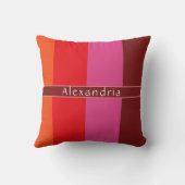 シックパーソナライズされたストライプの クッション (裏面)