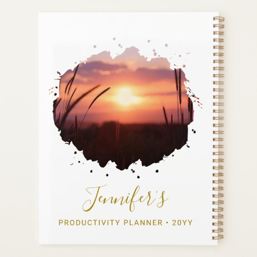 シックパーソナライズされたスプラッシュフォト プランナー手帳 (裏面)