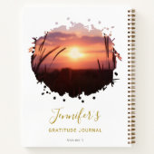 シックパーソナライズされたスプラッシュ写真感謝ジャーナル ノートブック (裏面)