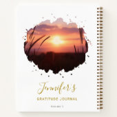 シックパーソナライズされたスプラッシュ写真感謝ジャーナル ノートブック (裏面)