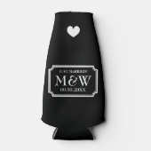 シックパーソナライズされたス結婚モノグラムボトルクーラー ボトルクーラー (正面)