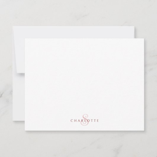 シックパーソナライズされたダーク牡丹フローラ ノートカード (正面)