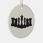 シックパーソナライズされたチェスクリスマスオーナメント セラミックオーナメント (右)