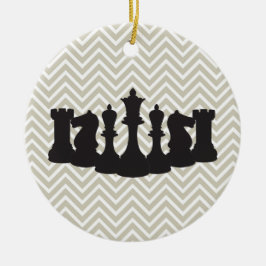シックパーソナライズされたチェスクリスマスオーナメント セラミックオーナメント
