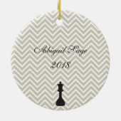 シックパーソナライズされたチェスクリスマスオーナメント セラミックオーナメント (裏面)