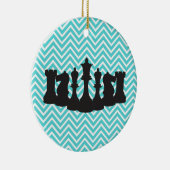 シックパーソナライズされたチェスクリスマスオーナメント セラミックオーナメント (右)