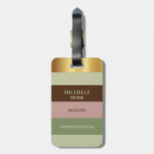 シックパーソナライズされたトラベルラゲージタグ ラゲッジタグ (裏面縦)