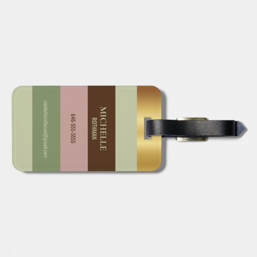シックパーソナライズされたトラベルラゲージタグ ラゲッジタグ (裏面横)