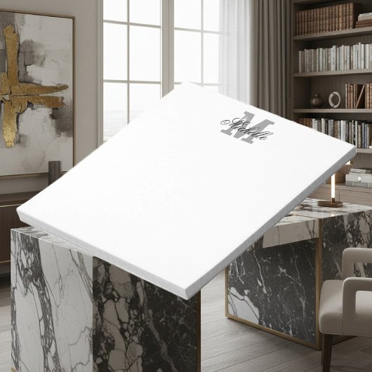 シックパーソナライズされたネーム書・モノグラムのメモ帳 ノートパッド