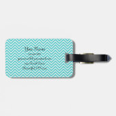 シックパーソナライズされたパリエッフェルタワーブルーシェブロン ラゲッジタグ (裏面横)