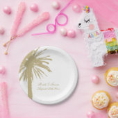 シックパーソナライズされたビーチ結婚式紙パーティープレート ペーパープレート (パーティー)