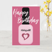 シックパーソナライズされたピモダンンク爪、 ネイルポーランド誕生日 カード (黄色い花)