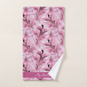 シックパーソナライズされたピンクグラムラグジュアリーパターン バスタオルセット (ハンドタオル)