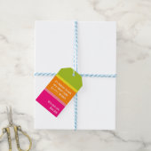 シックパーソナライズされたピンク、ライム、オレンジと黄色 ギフトタグ (より糸付き)