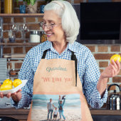 シックパーソナライズされたフォト文字おばあちゃんギフトオレンジ エプロン