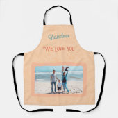 シックパーソナライズされたフォト文字おばあちゃんギフトオレンジ エプロン (正面)