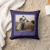 シックパーソナライズされたフォト文字祖父母ギフト クッション (ブランケット)