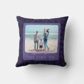 シックパーソナライズされたフォト文字祖父母ギフト クッション (裏面)