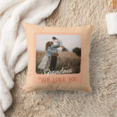 シックパーソナライズされたフォト文字祖父母ギフト クッション (ブランケット)