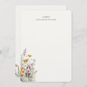 シックパーソナライズされたフローラエレガントノートカード ノートカード (正面/裏面)