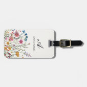 シックパーソナライズされたフローラ名 ラゲッジタグ (正面横)