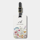 シックパーソナライズされたフローラ名 ラゲッジタグ (正面縦)