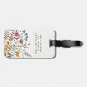 シックパーソナライズされたフローラ名 ラゲッジタグ (裏面横)