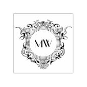 シックパーソナライズされたフローラ枠 ラバースタンプ (インプリント)