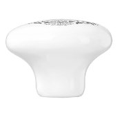 シックパーソナライズされたフローラ装飾 セラミックノブ (側面)