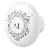 シックパーソナライズされたフローラ装飾 セラミックノブ (右)