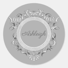 シックパーソナライズされたフローラ装飾 ラウンドシール