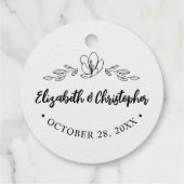 シックパーソナライズされたフローラ離れス結婚ズ フェイバータグ (裏面)