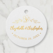 シックパーソナライズされたフローラ離れス結婚ズ フェイバータグ (正面)