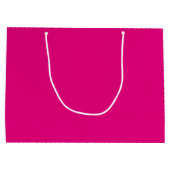 シックパーソナライズされたホットピンクバレンタインデーかわいい ラージペーパーバッグ (裏面)