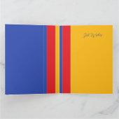 シックパーソナライズされたモダンカラーストライプ誕生日 カード (内部)
