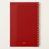 シックパーソナライズされたモダンレッドワイン月次/週次 プランナー手帳 (裏面)