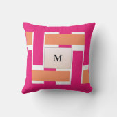 シックパーソナライズされたモノグラフェミニンムストライプ クッション (裏面)