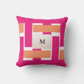 シックパーソナライズされたモノグラフェミニンムストライプ クッション (正面)