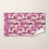 シックパーソナライズされたラグジュアリーピンクグラムパターンシャワー バスタオルセット (ハンドタオル)