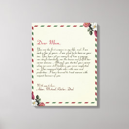 シックパーソナライズされたラブレター手書きカップル キャンバスプリント