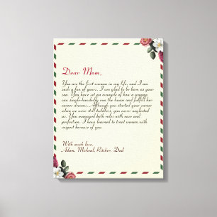 シックパーソナライズされたラブレター手書きカップル キャンバスプリント