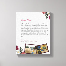 シックパーソナライズされたラブレター手書きギフト キャンバスプリント