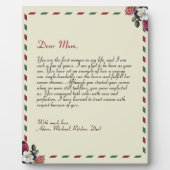 シックパーソナライズされたラブレター手書きギフト フォトプラーク (正面)