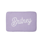 シックパーソナライズされたラベンダーパープルモノグラム名 バスマット (正面)