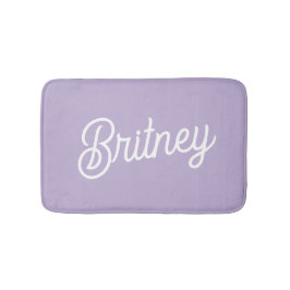 シックパーソナライズされたラベンダーパープルモノグラム名 バスマット